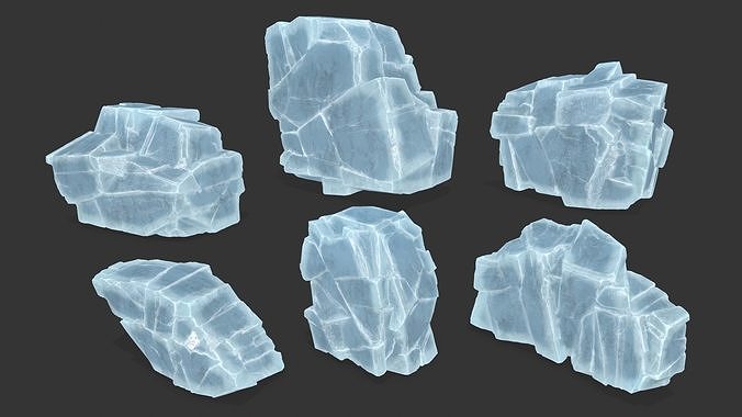 ice rocks  Low-poly 3D model