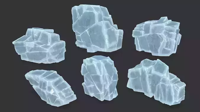 ice rocks  Low-poly 3D model