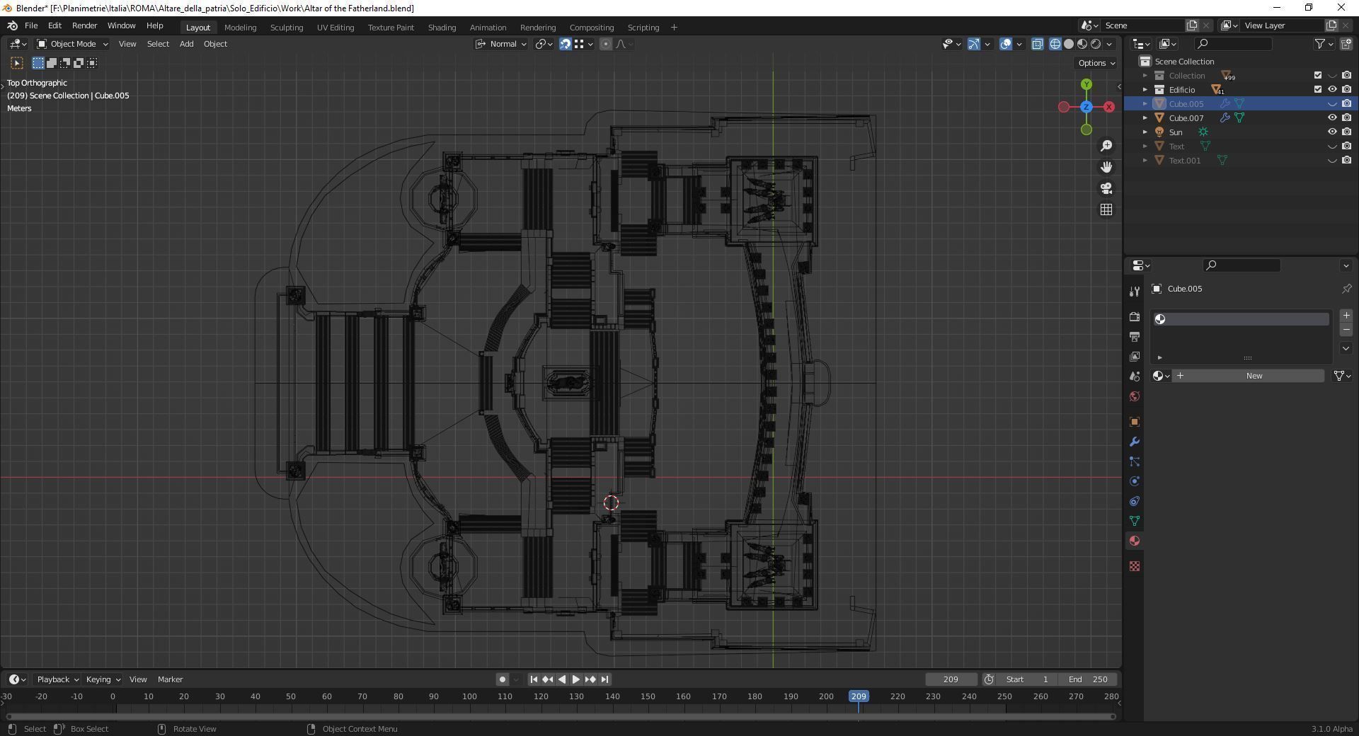 Vittoriano Rome With Sculpture Low-poly 3D model_16