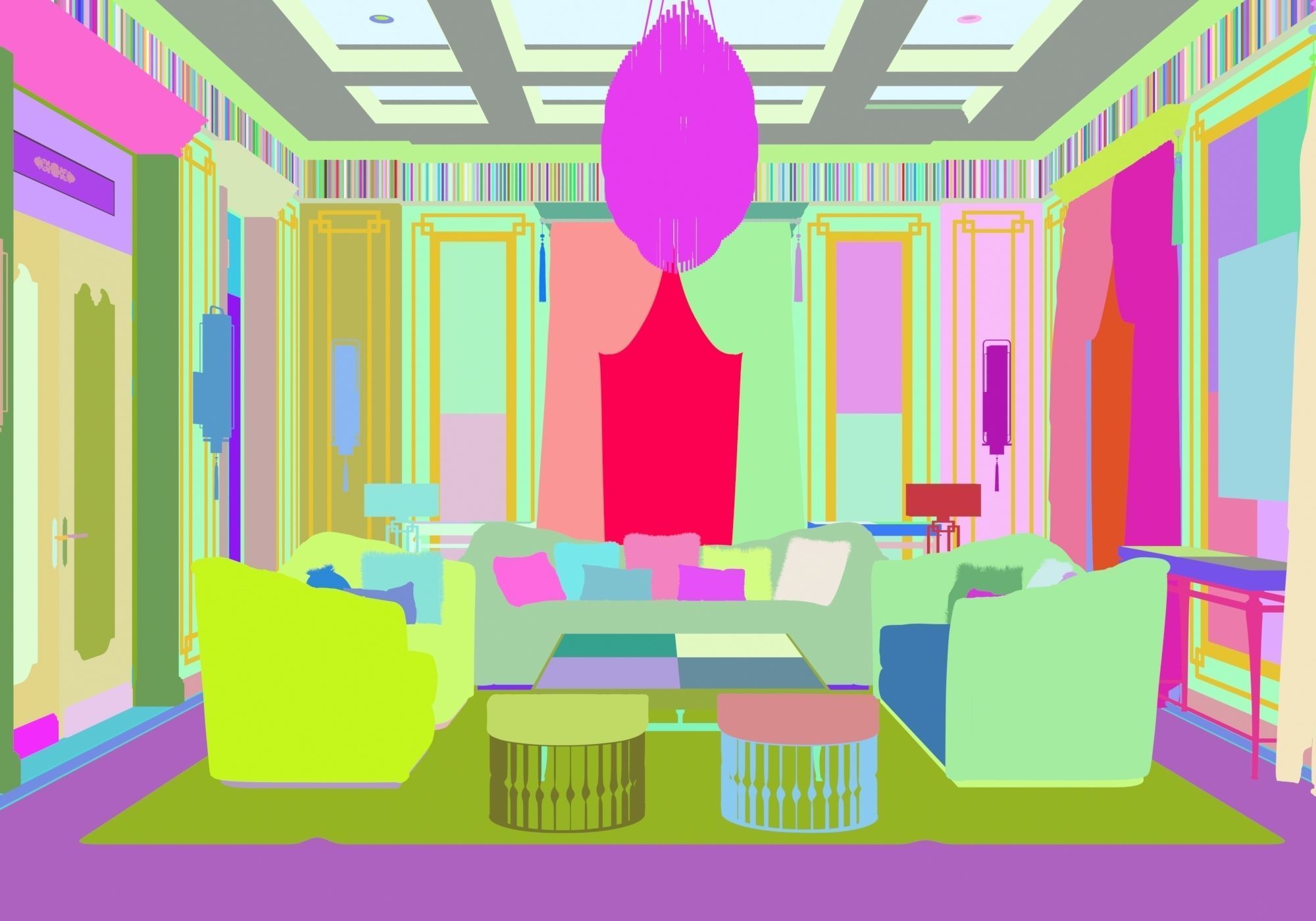 Avangard Living Room Interior Scene Corona Renderer 3D model_11