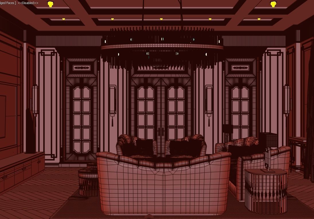 Avangard Living Room Interior Scene Corona Renderer 3D model_6