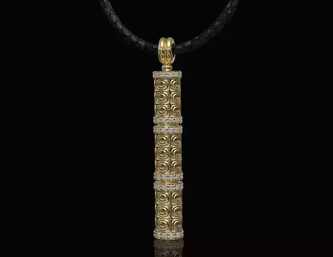 Textured poles pendant-v2 3D print model