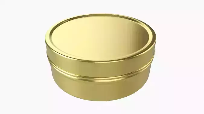 Round empty gift can jar metal brass 01 3D model