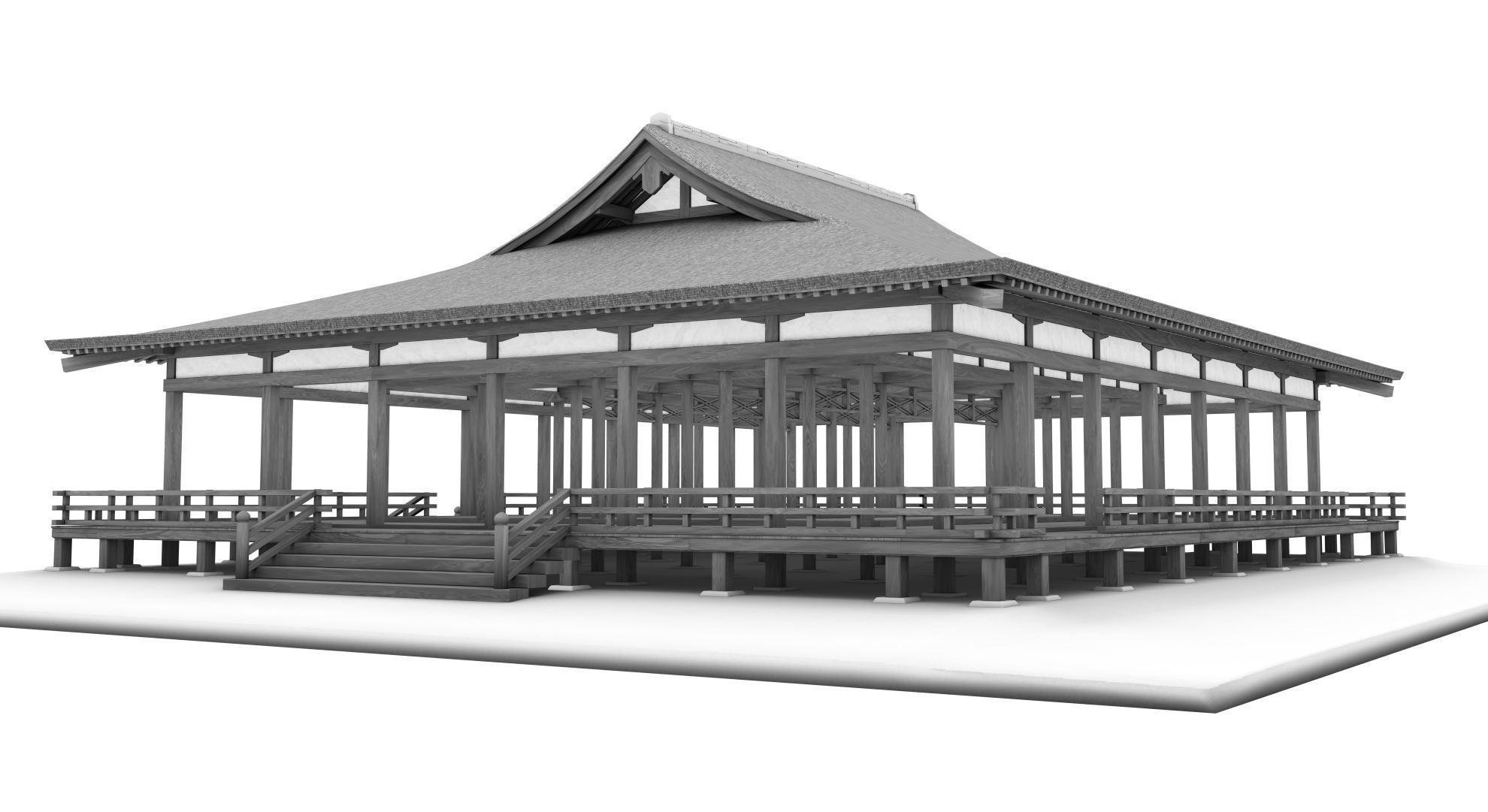 Japanese Medieval House v1 3D model_49