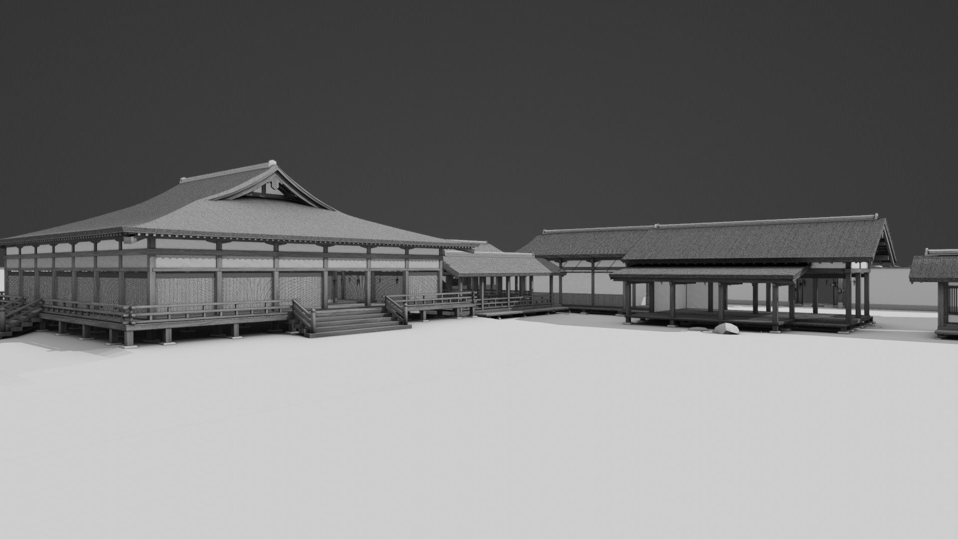 Japanese Medieval House v1 3D model_15