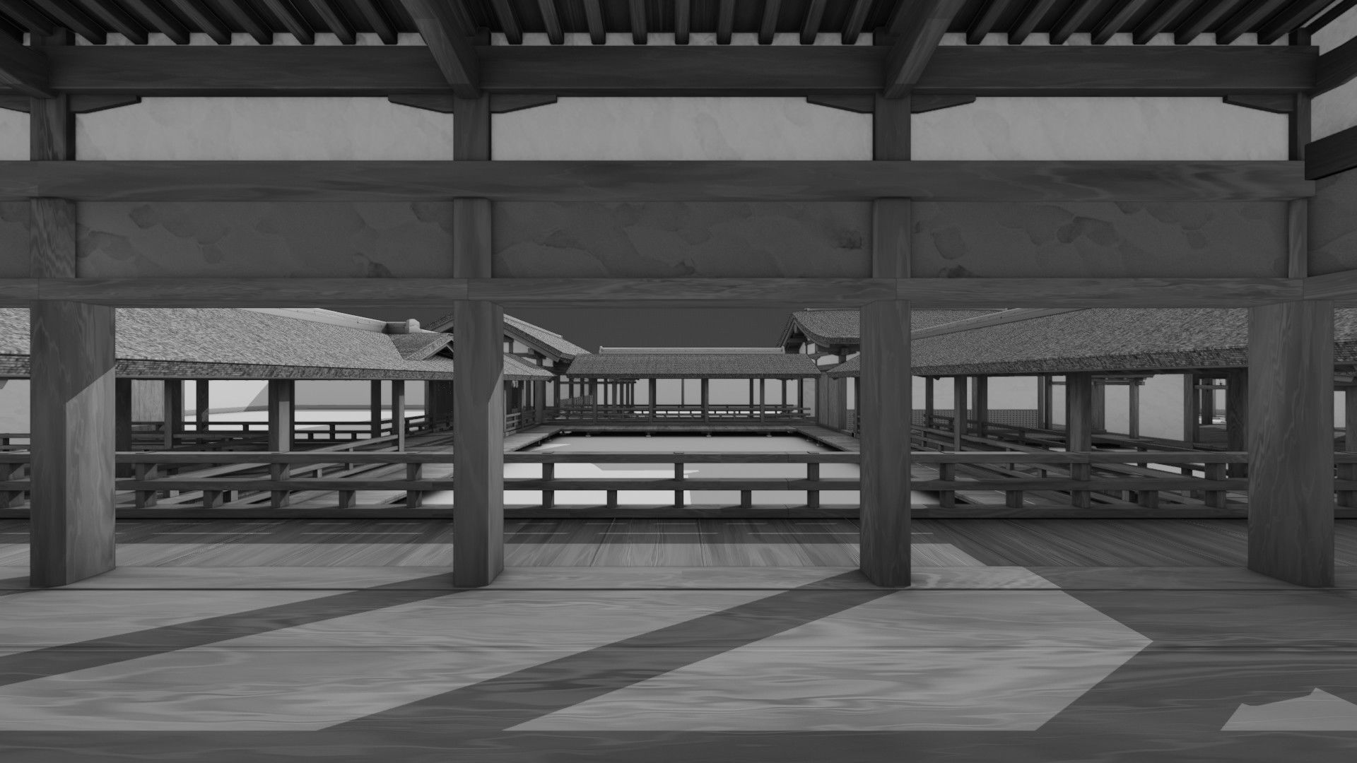Japanese Medieval House v1 3D model_11