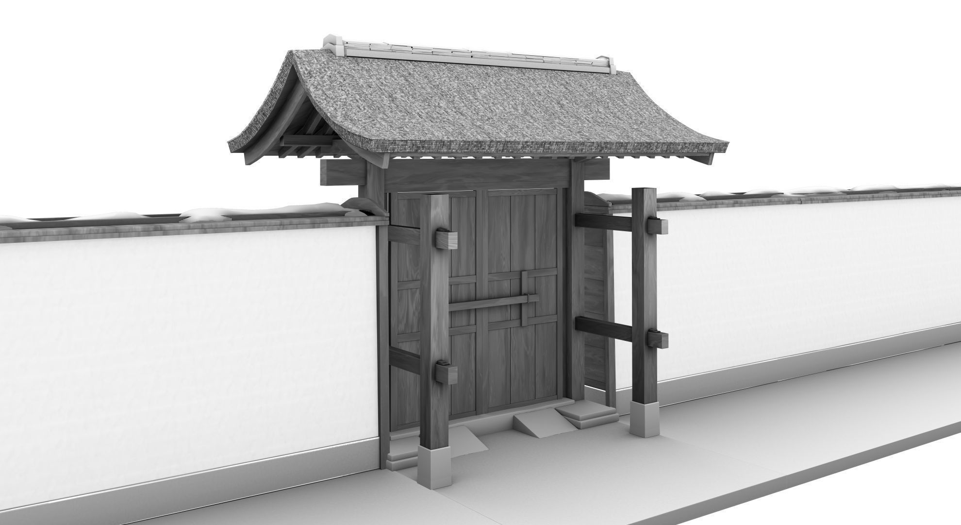 Japanese Medieval House v1 3D model_55