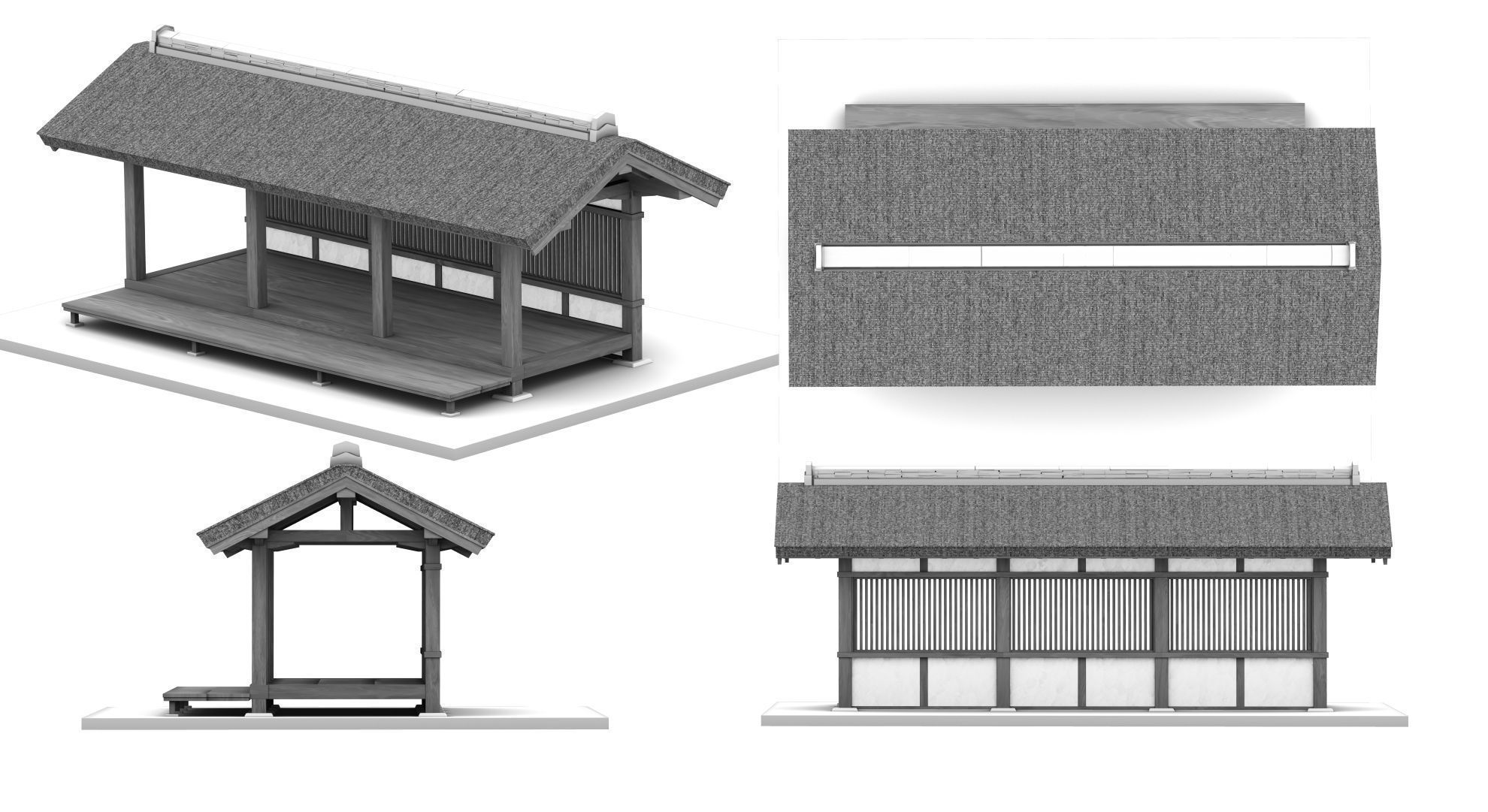 Japanese Medieval House v1 3D model_61