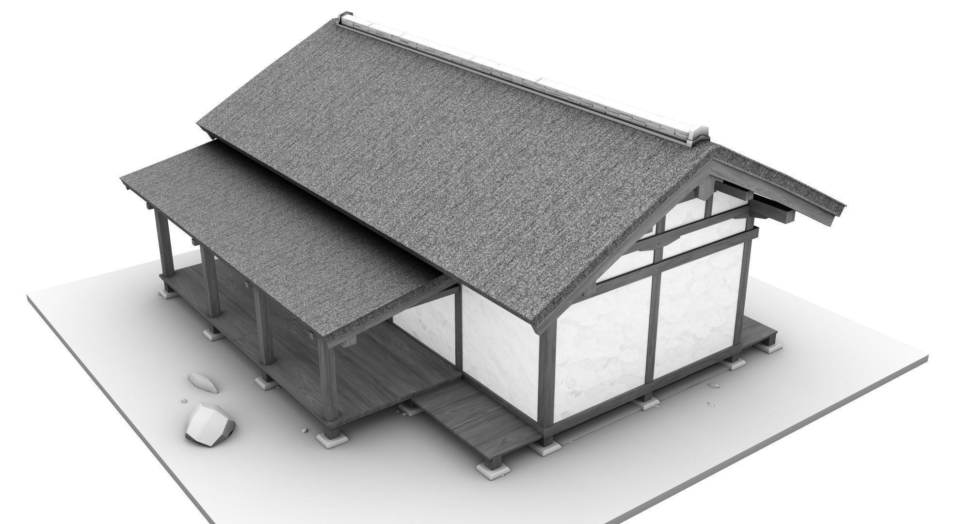 Japanese Medieval House v1 3D model_51