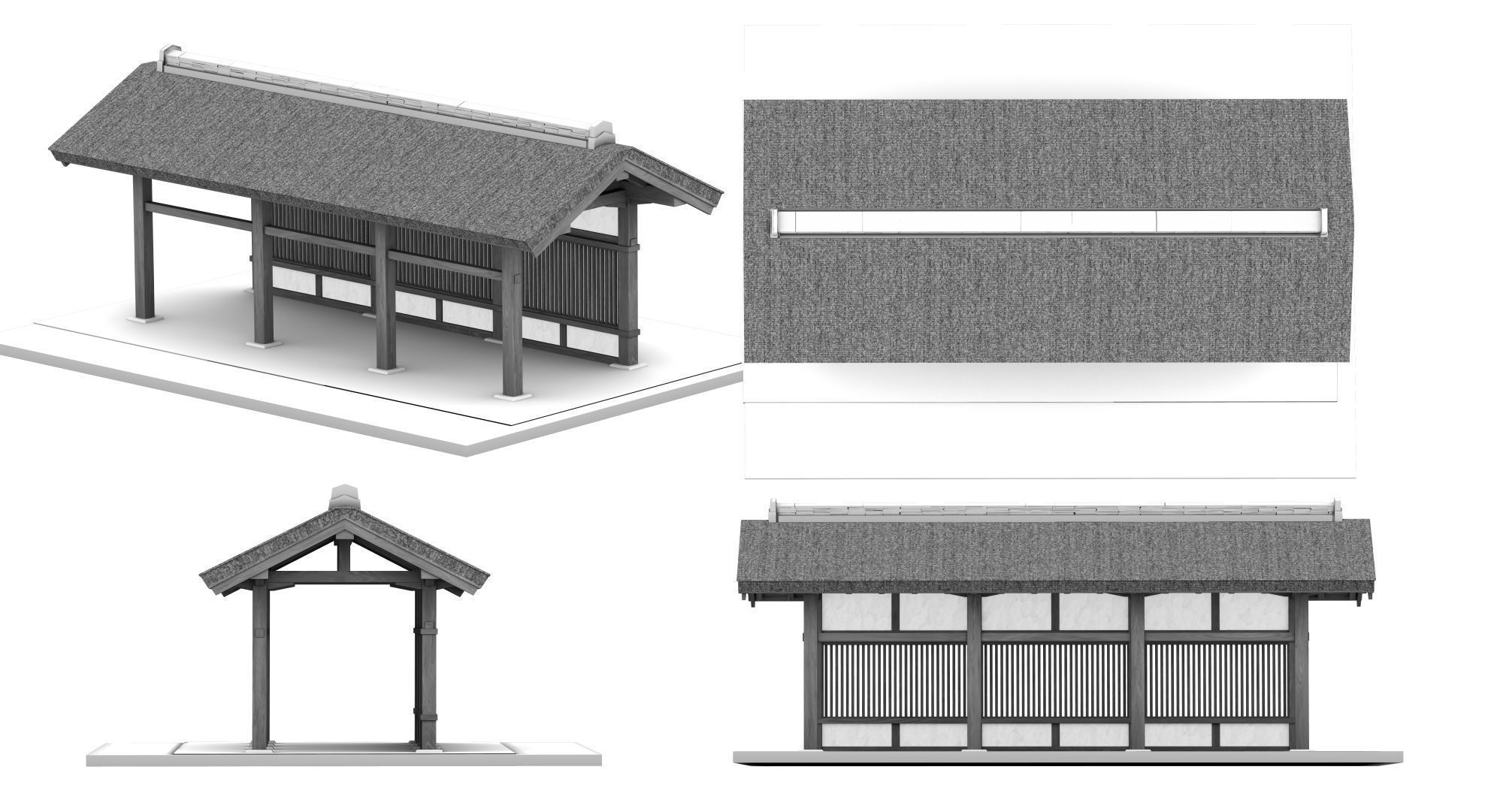 Japanese Medieval House v1 3D model_62