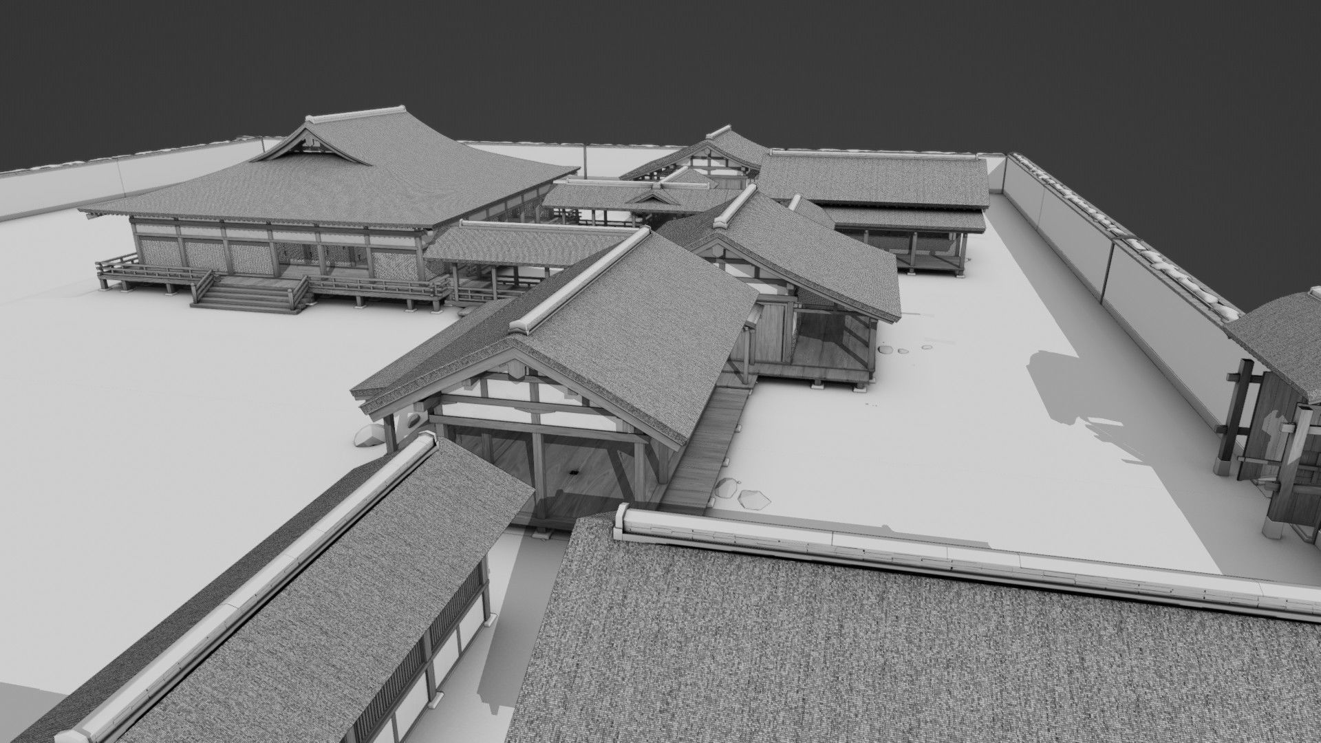 Japanese Medieval House v1 3D model_13