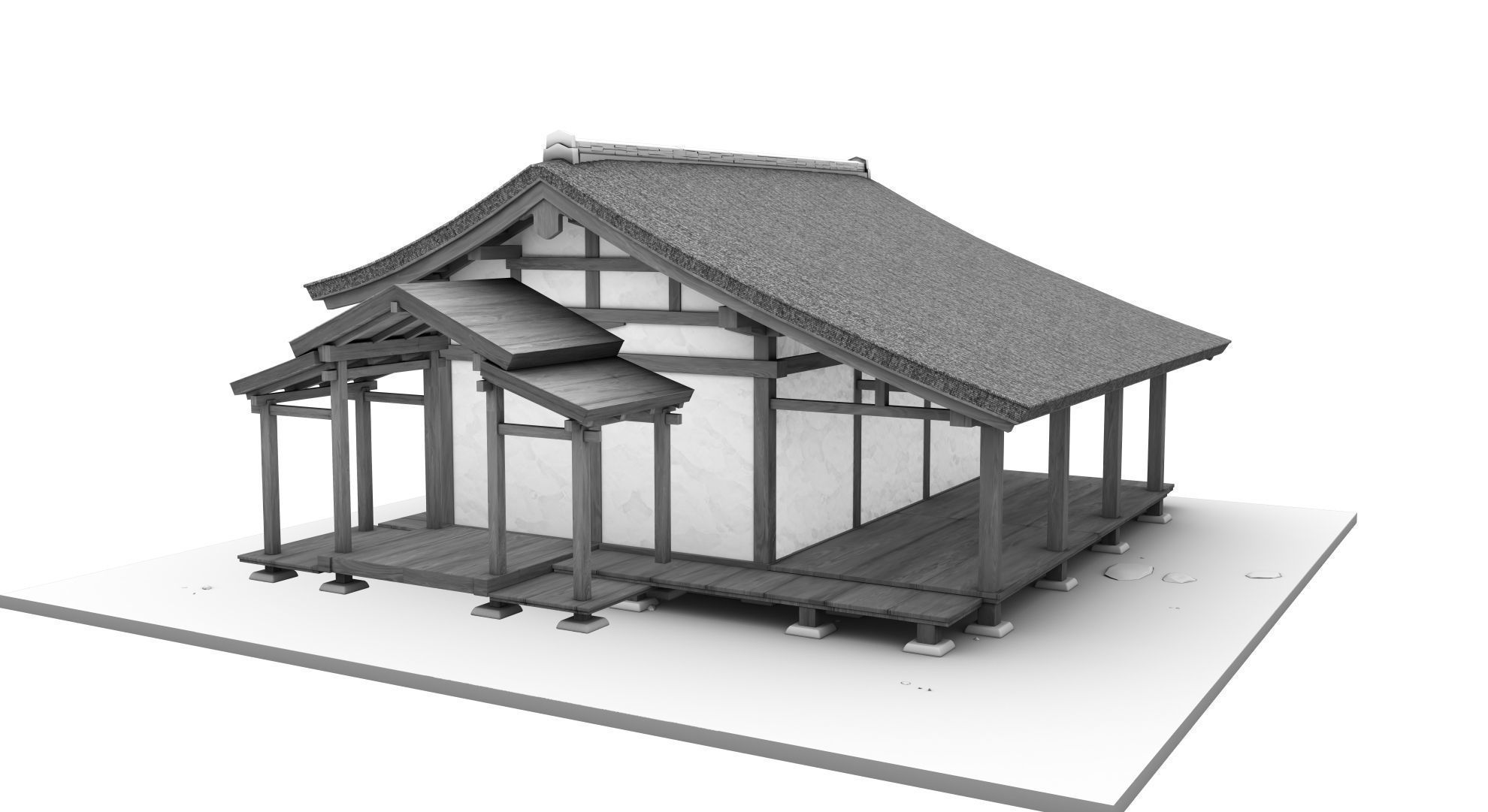 Japanese Medieval House v1 3D model_50