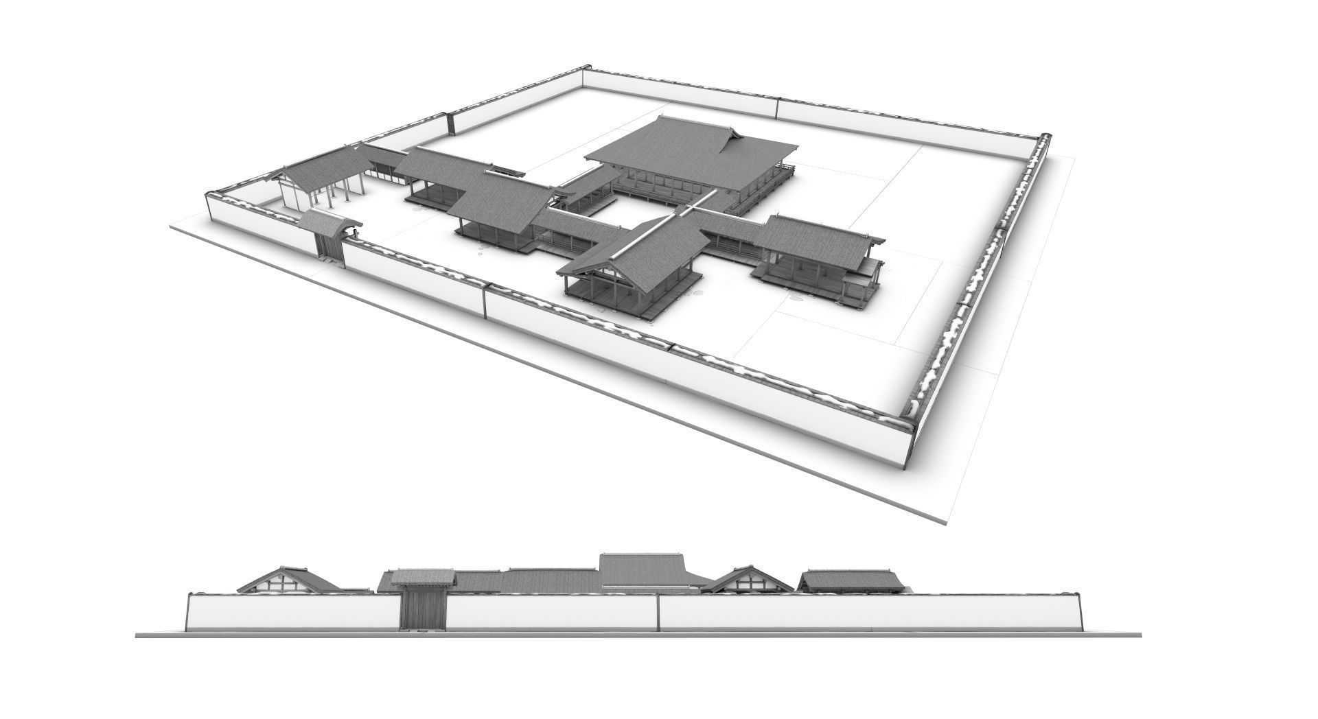 Japanese Medieval House v1 3D model_43