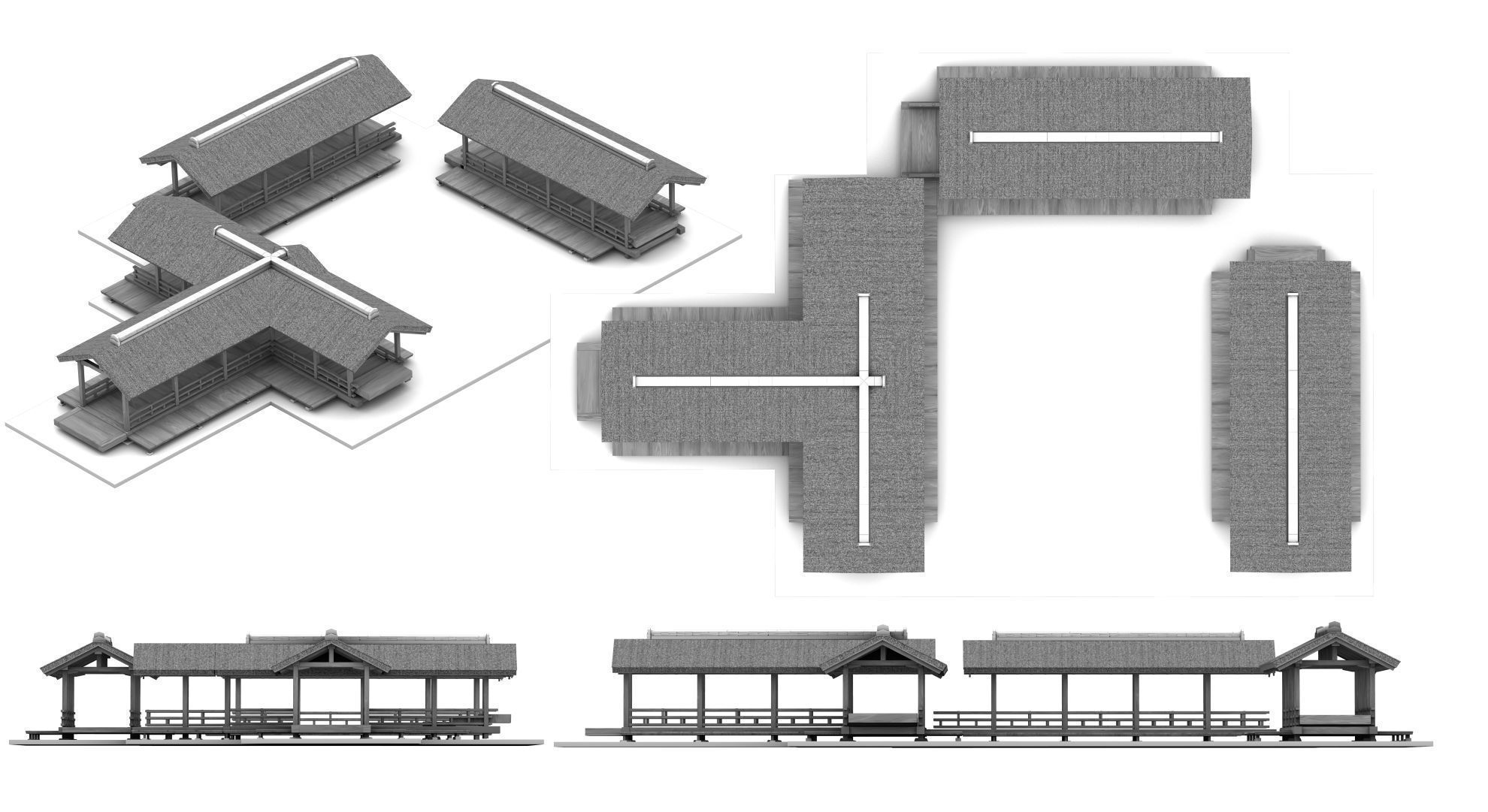 Japanese Medieval House v1 3D model_64