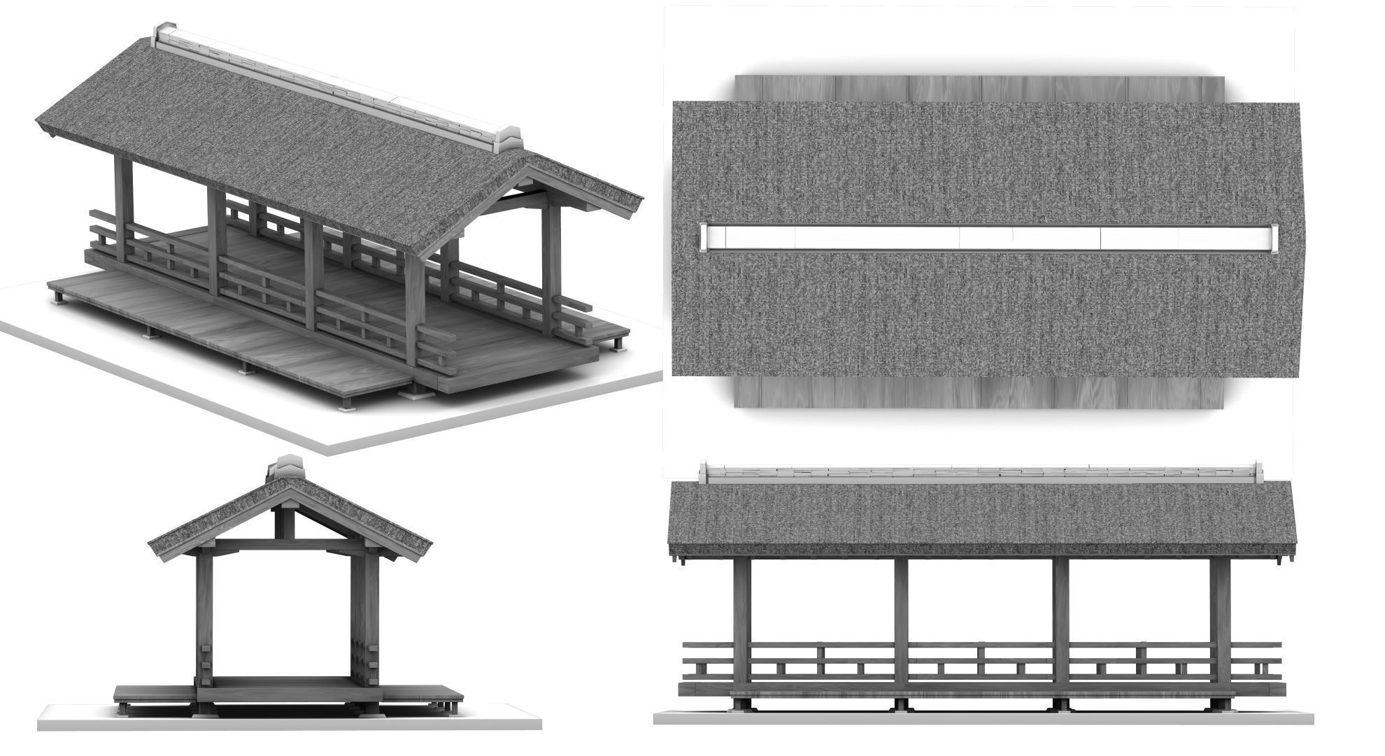 Japanese Medieval House v1 3D model_63