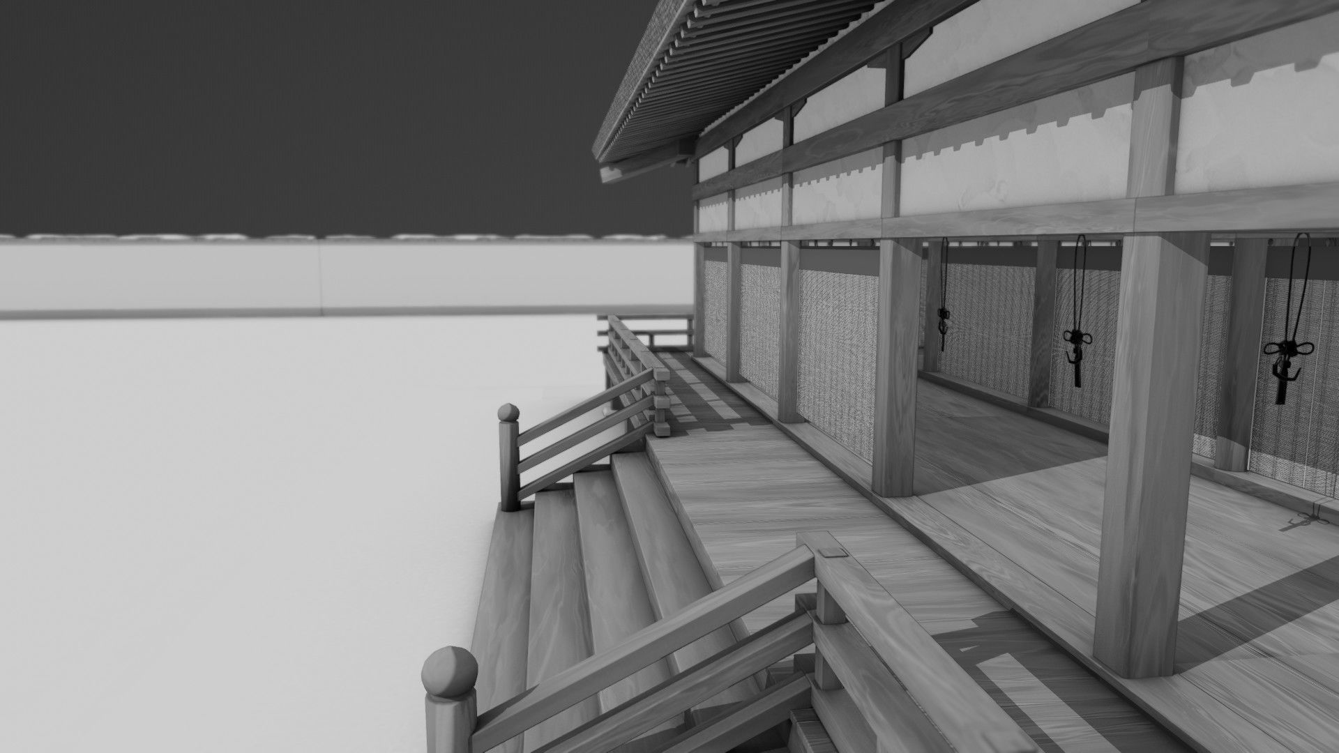Japanese Medieval House v1 3D model_7