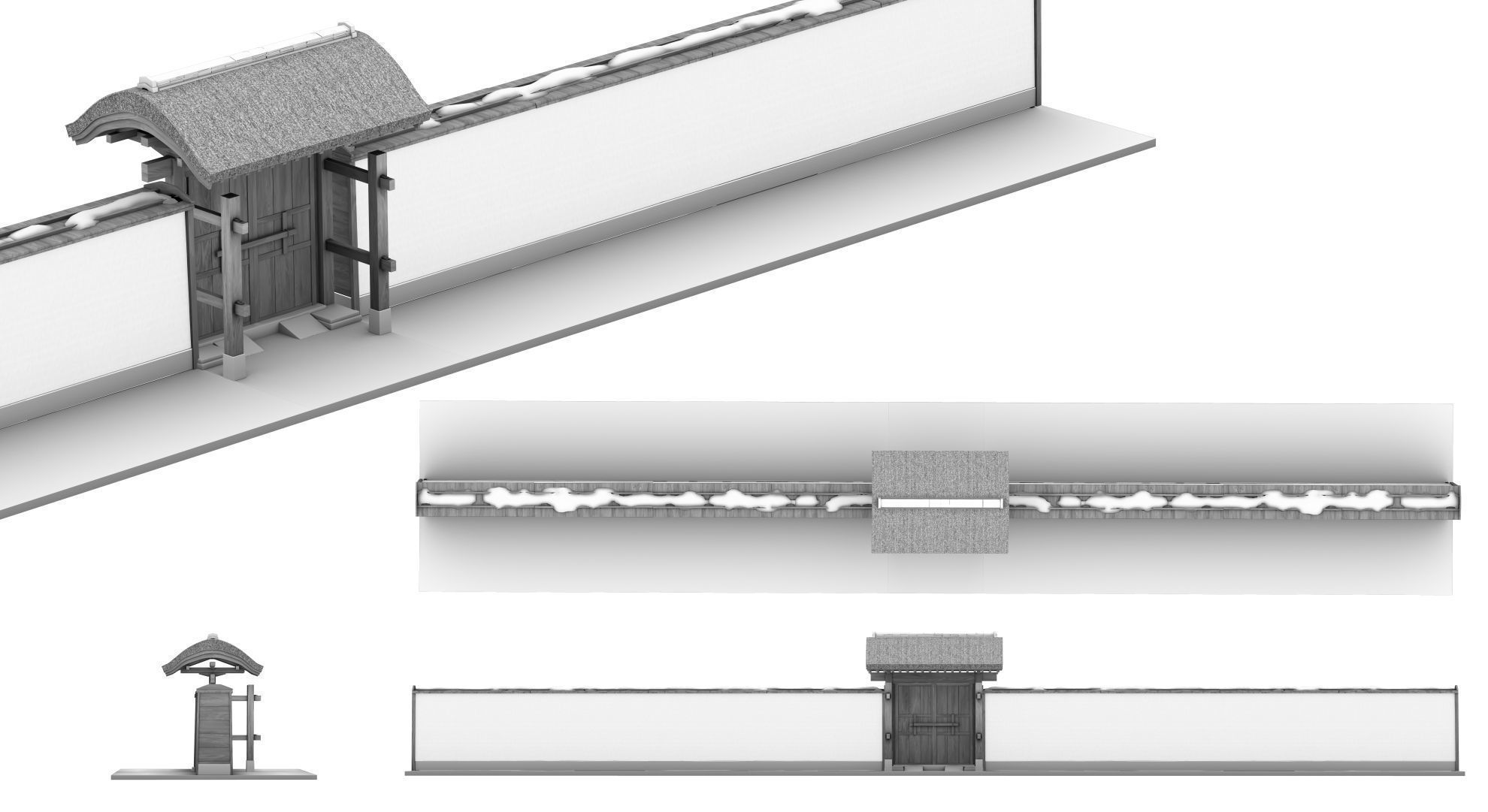 Japanese Medieval House v1 3D model_66