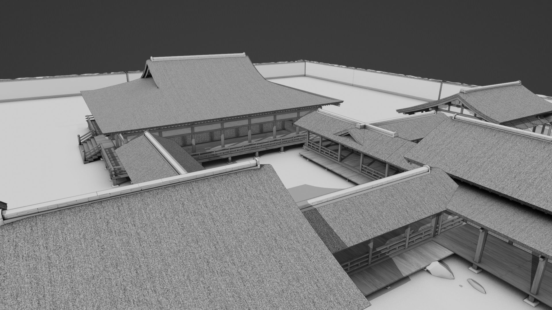 Japanese Medieval House v1 3D model_14