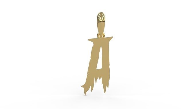 Initial Letters Pendant Frightmare A 3D print model