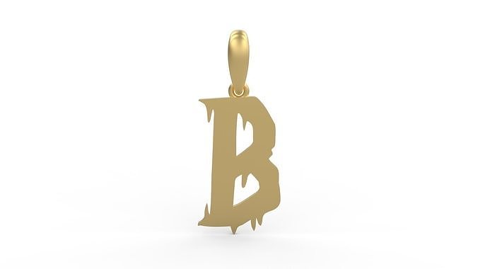 Initial Letters Pendant Frightmare B 3D print model
