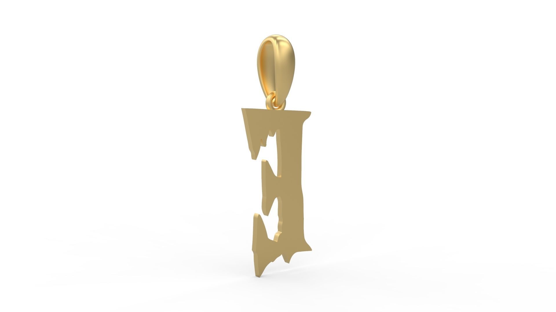 Initial Letters Pendant Frightmare E 3D print model_3
