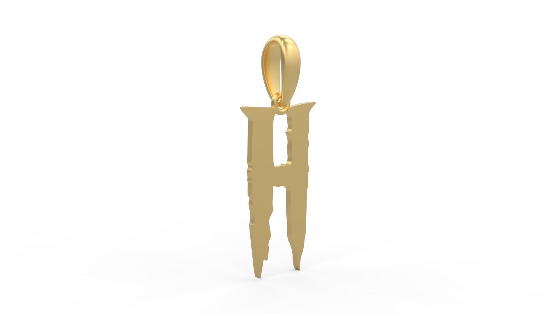 Initial Letters Pendant Frightmare H 3D print model_3