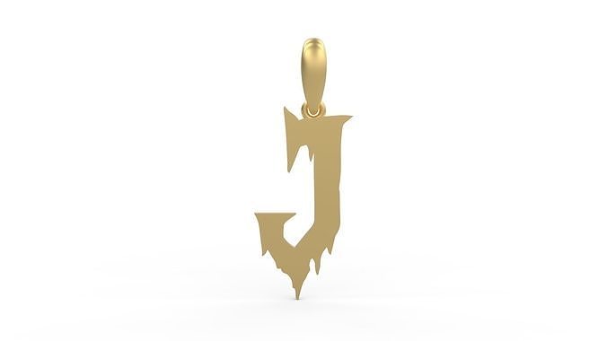 Initial Letters Pendant Frightmare J 3D print model