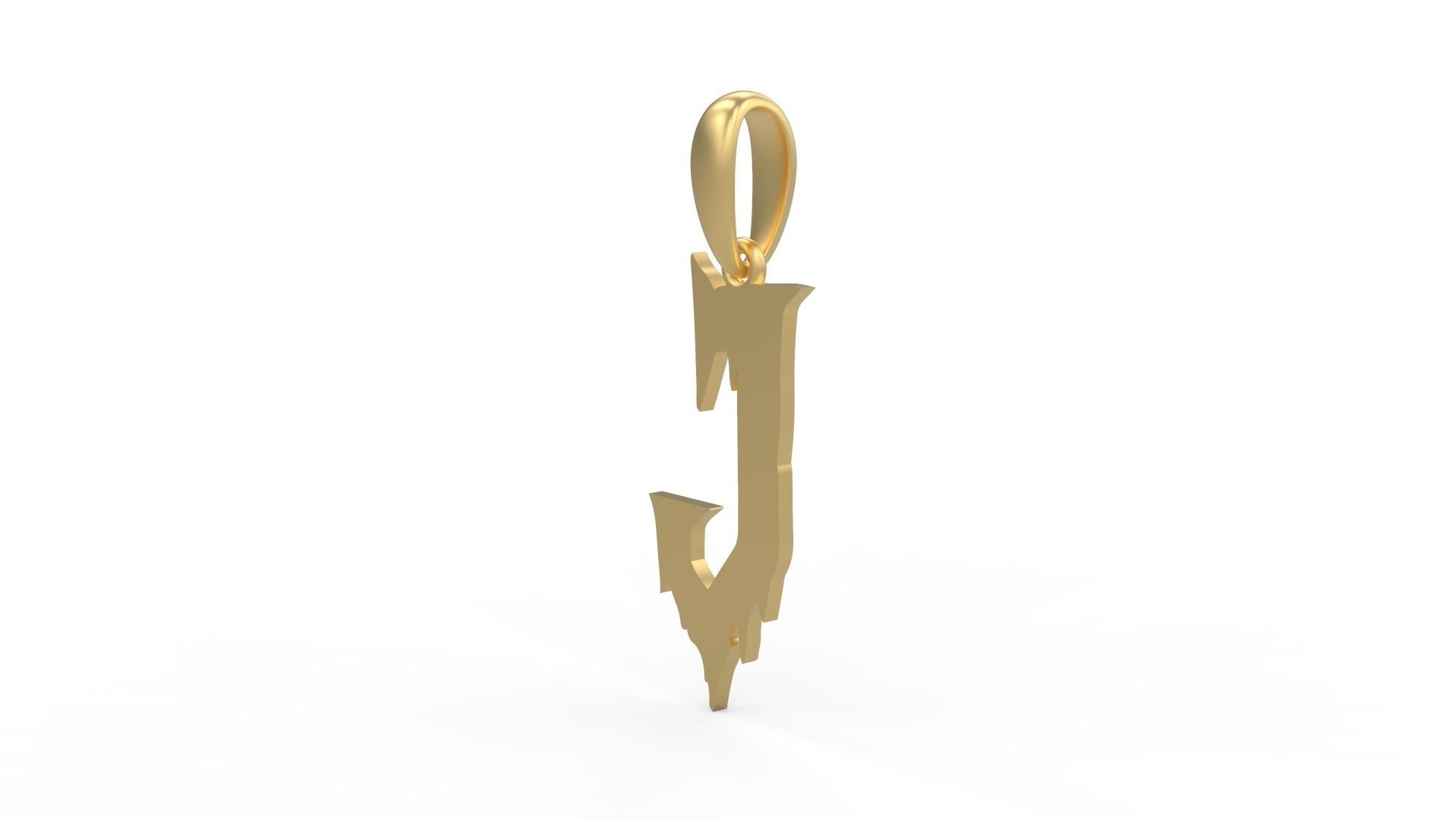 Initial Letters Pendant Frightmare J 3D print model_1