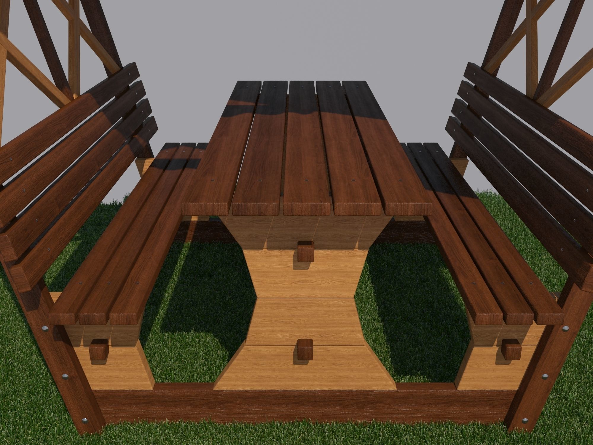 Wooden Gazebo 3D model_4