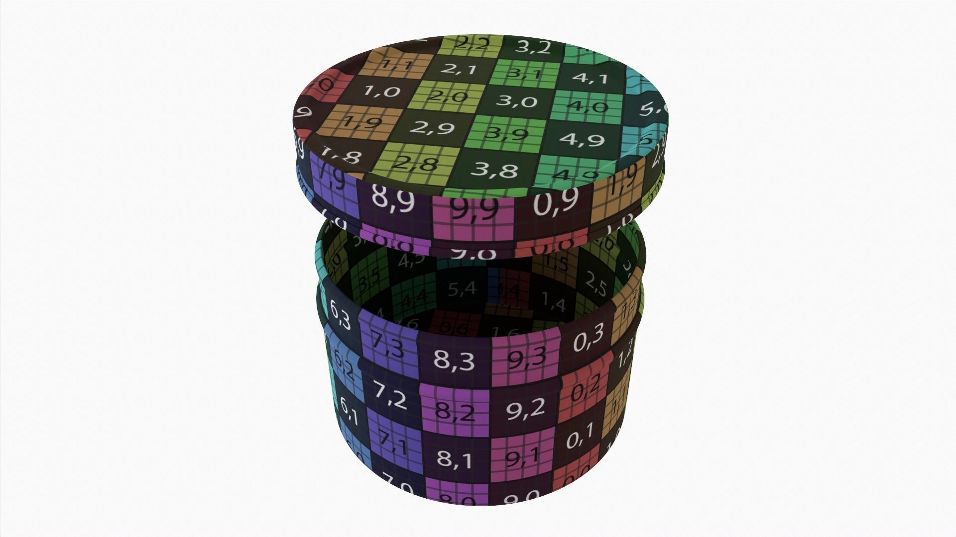 Round empty gift can jar metal brass 03 3D model_6