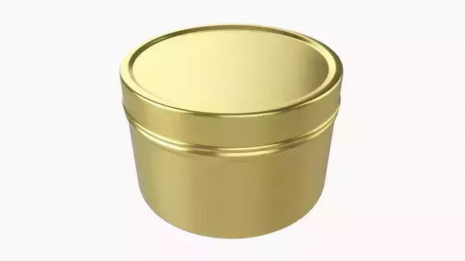 Round empty gift can jar metal brass 03 3D model