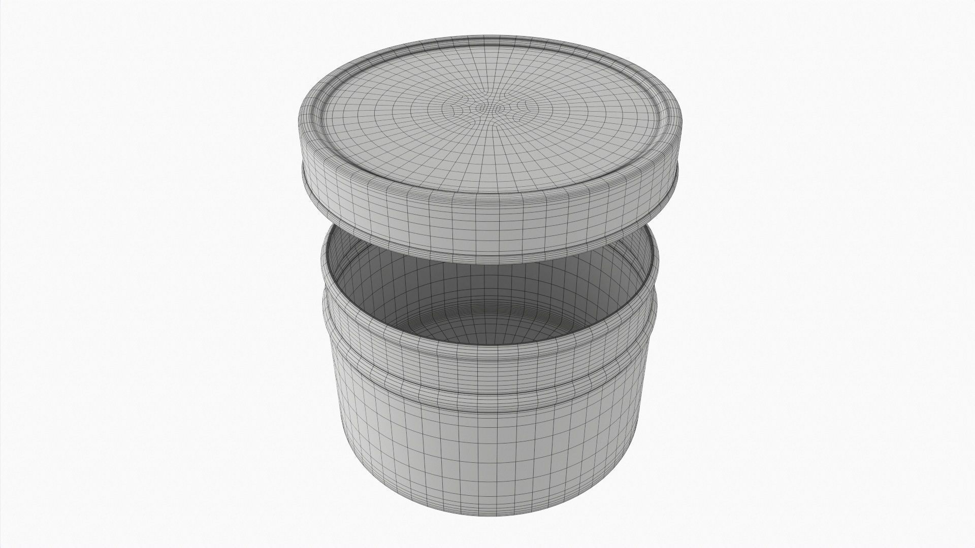 Round empty gift can jar metal brass 03 3D model_5