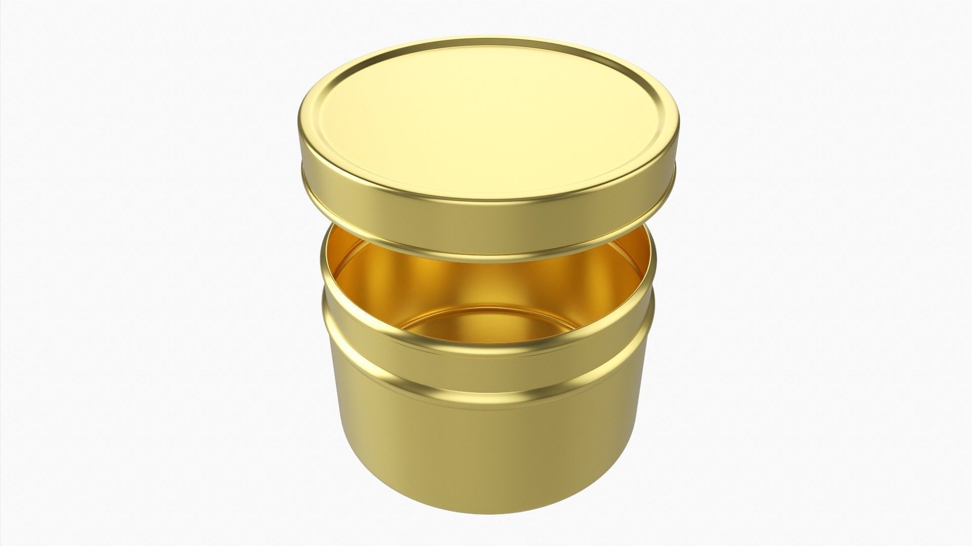 Round empty gift can jar metal brass 03 3D model_4