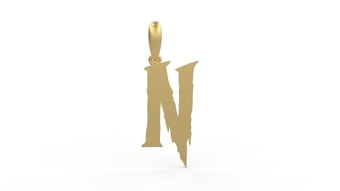 Initial Letters Pendant Frightmare N 3D print model
