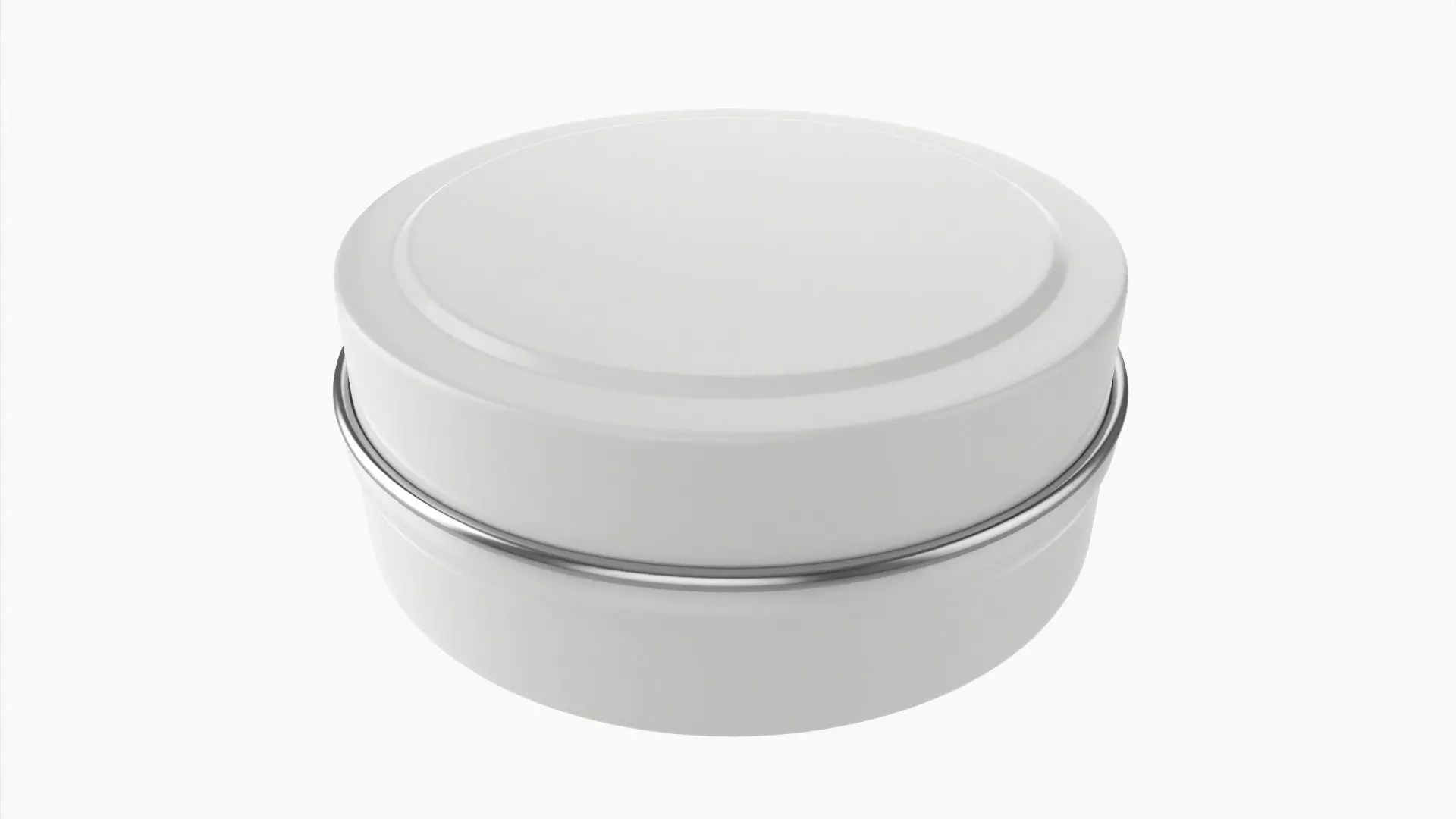 Round empty gift can jar metal painted white 01 3D model