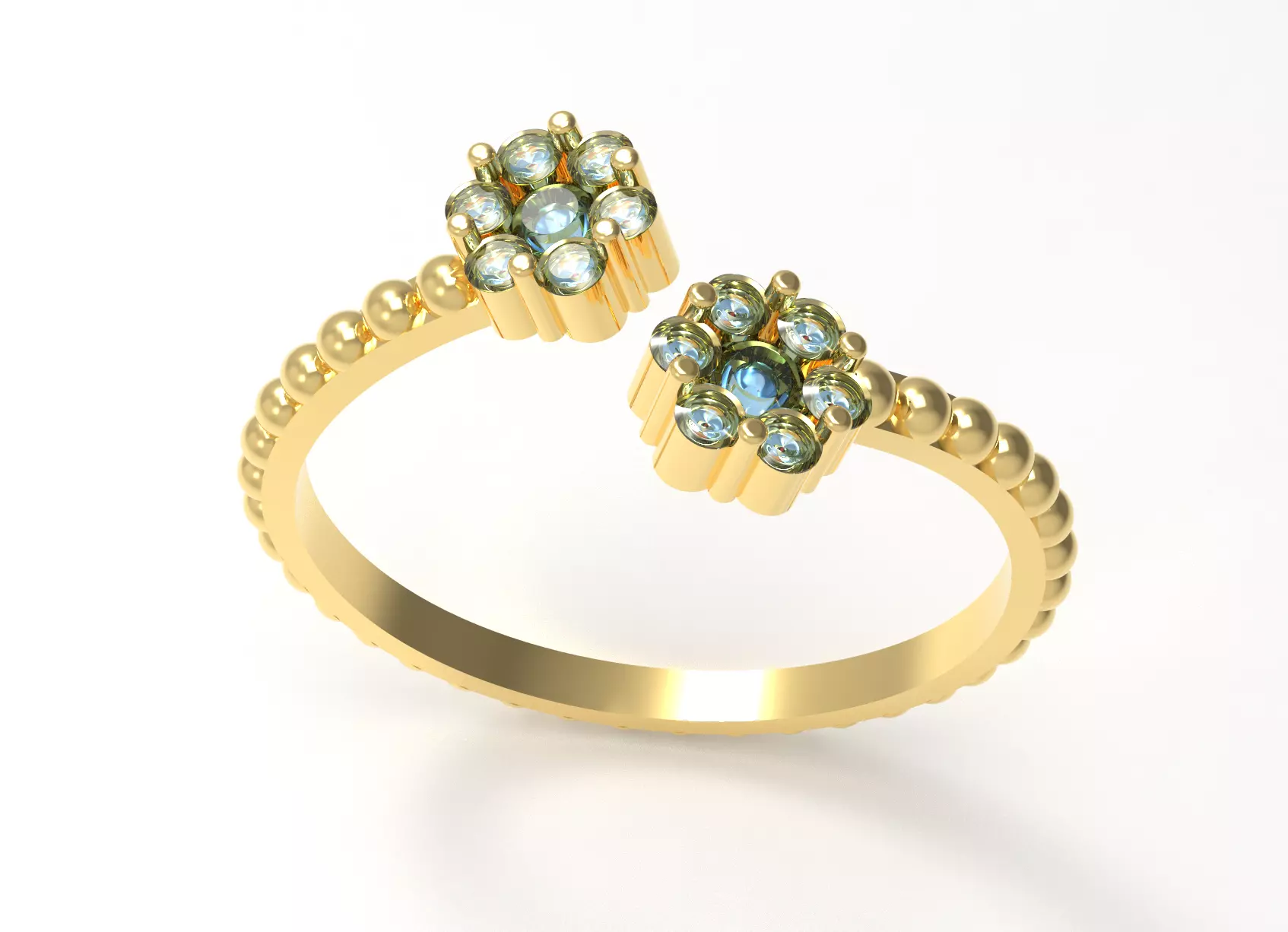 Antique Toi Et Moi Ring 3D print model