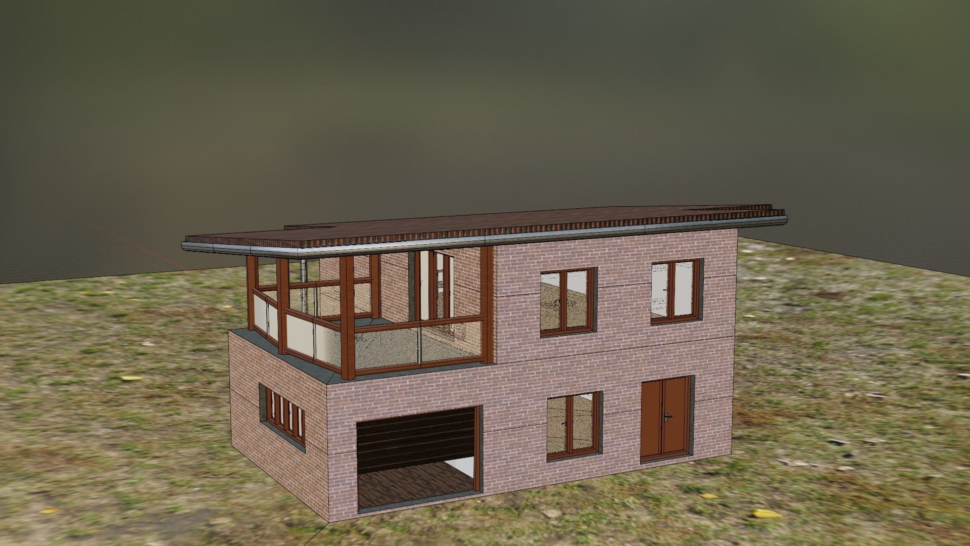 House simply Geometry nodes Blender 3 Low-poly 3D model_9