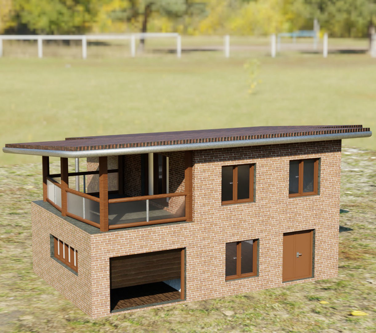 House simply Geometry nodes Blender 3 Low-poly 3D model_3