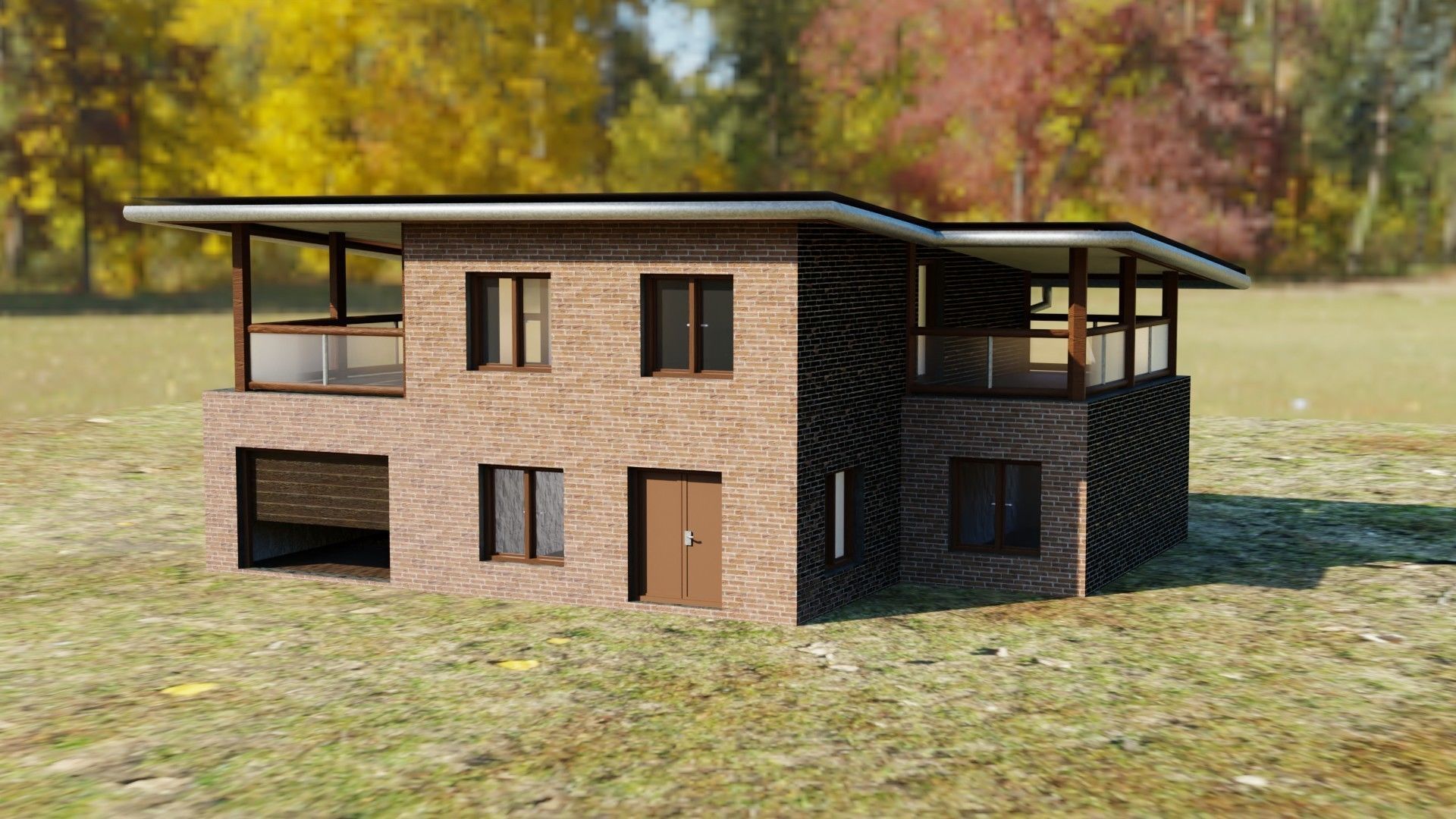 House simply Geometry nodes Blender 3 Low-poly 3D model_5