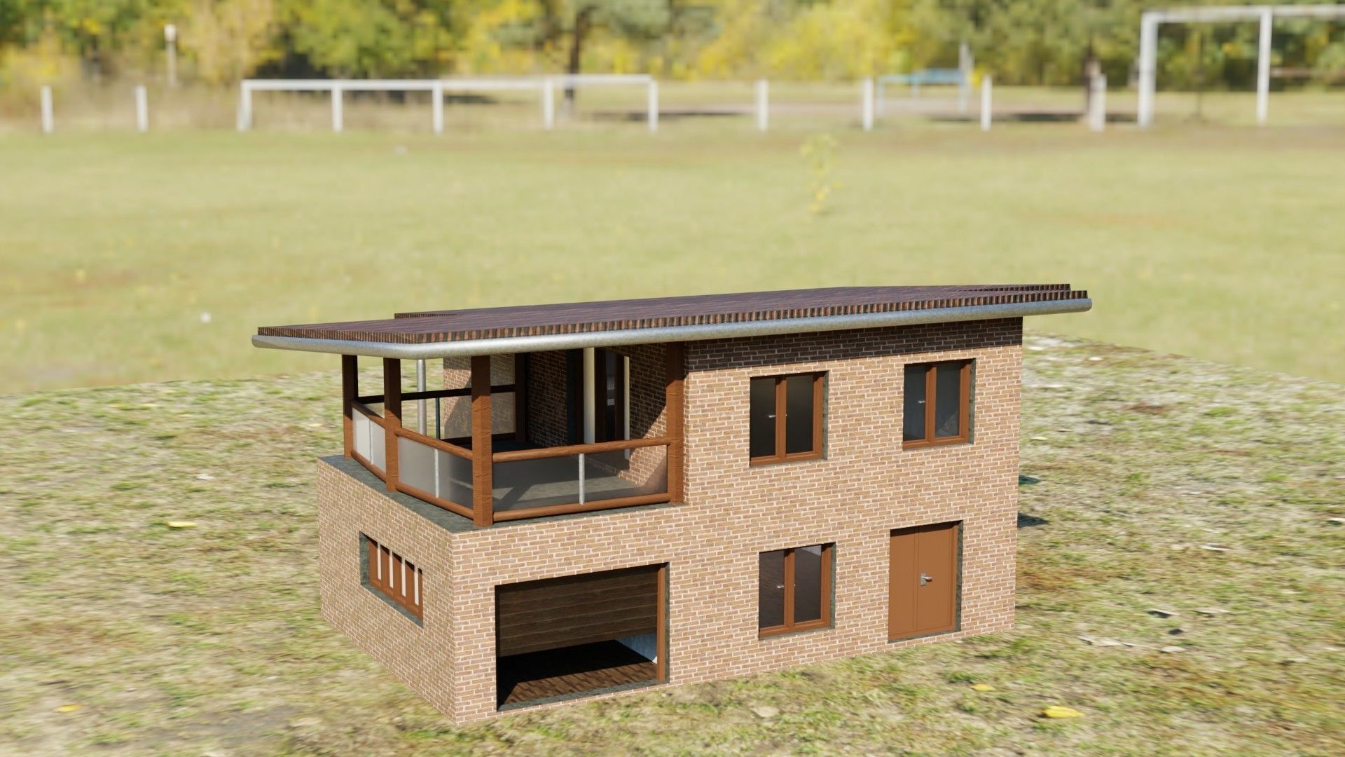 House simply Geometry nodes Blender 3 Low-poly 3D model_4