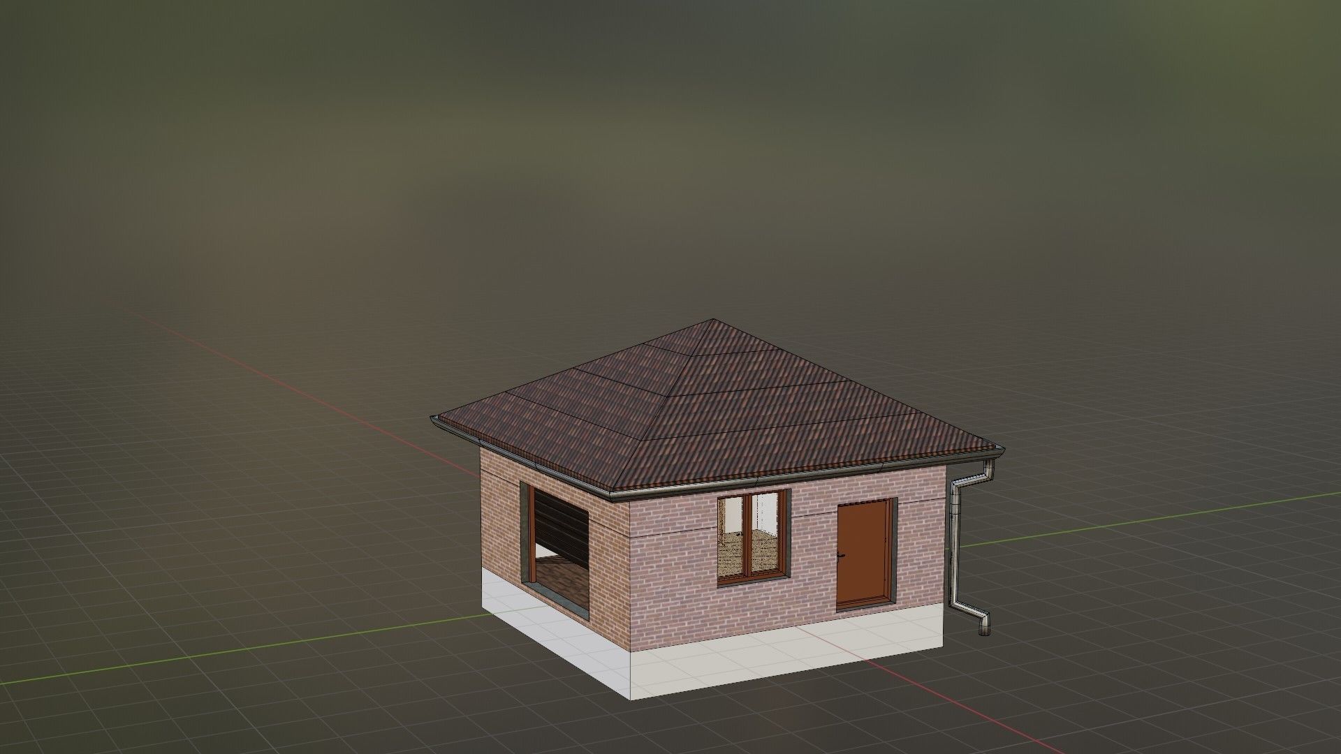 House simply Geometry nodes Blender 3 Low-poly 3D model_2