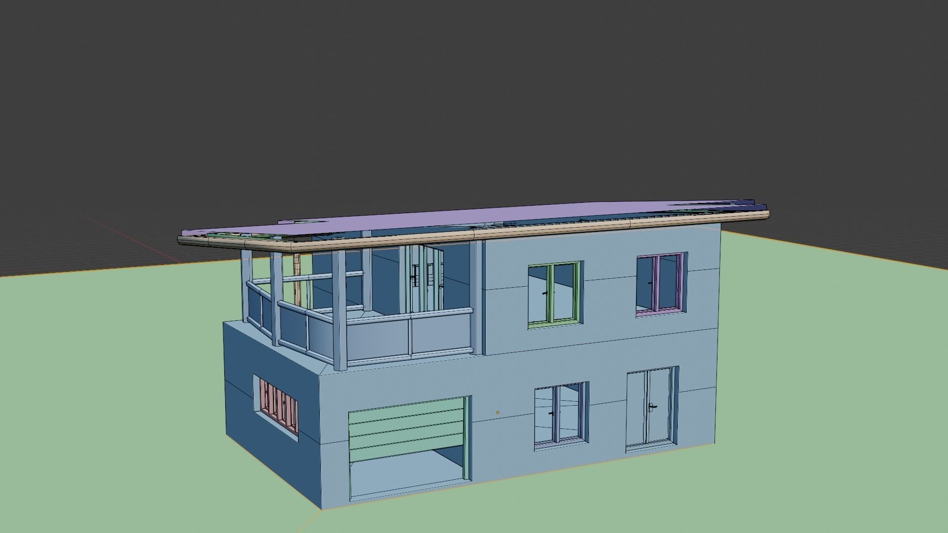 House simply Geometry nodes Blender 3 Low-poly 3D model_12