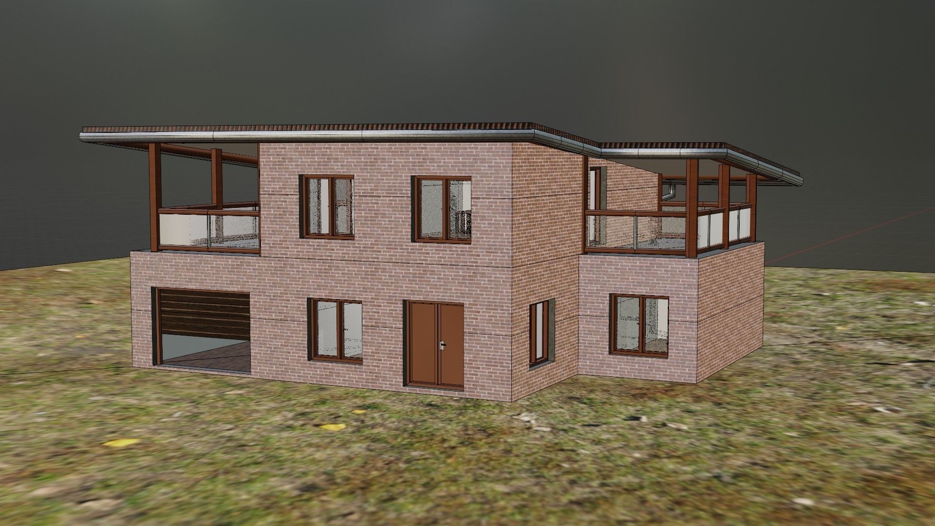 House simply Geometry nodes Blender 3 Low-poly 3D model_10