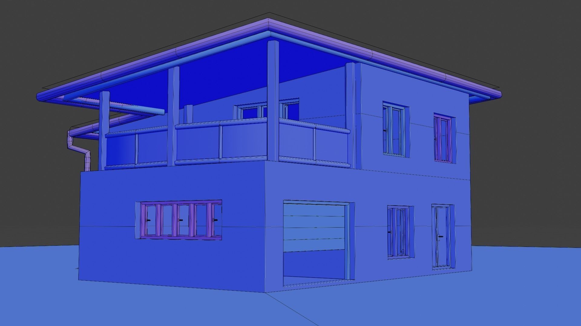 House simply Geometry nodes Blender 3 Low-poly 3D model_14