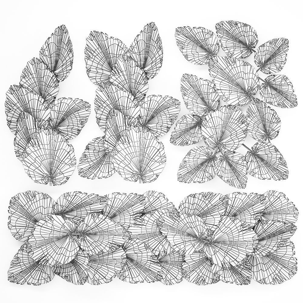 Wall panel made of dry palm leaves 227 3D model_6