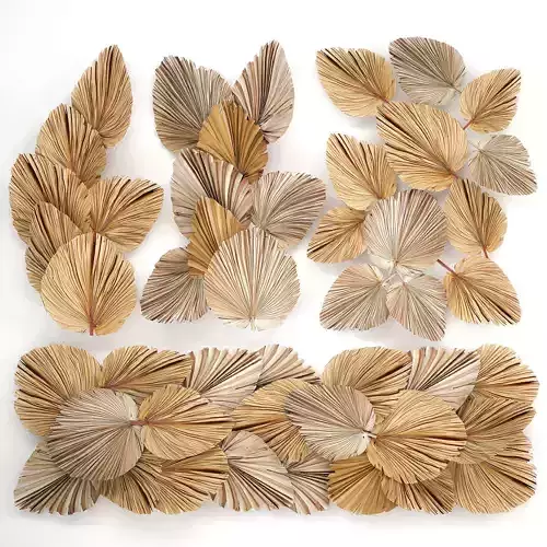 Wall panel made of dry palm leaves 227 3D model