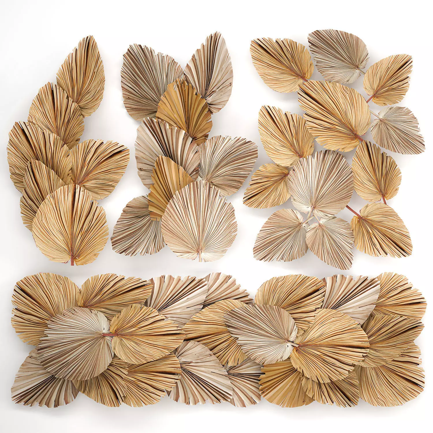 Wall panel made of dry palm leaves 227 3D model_0