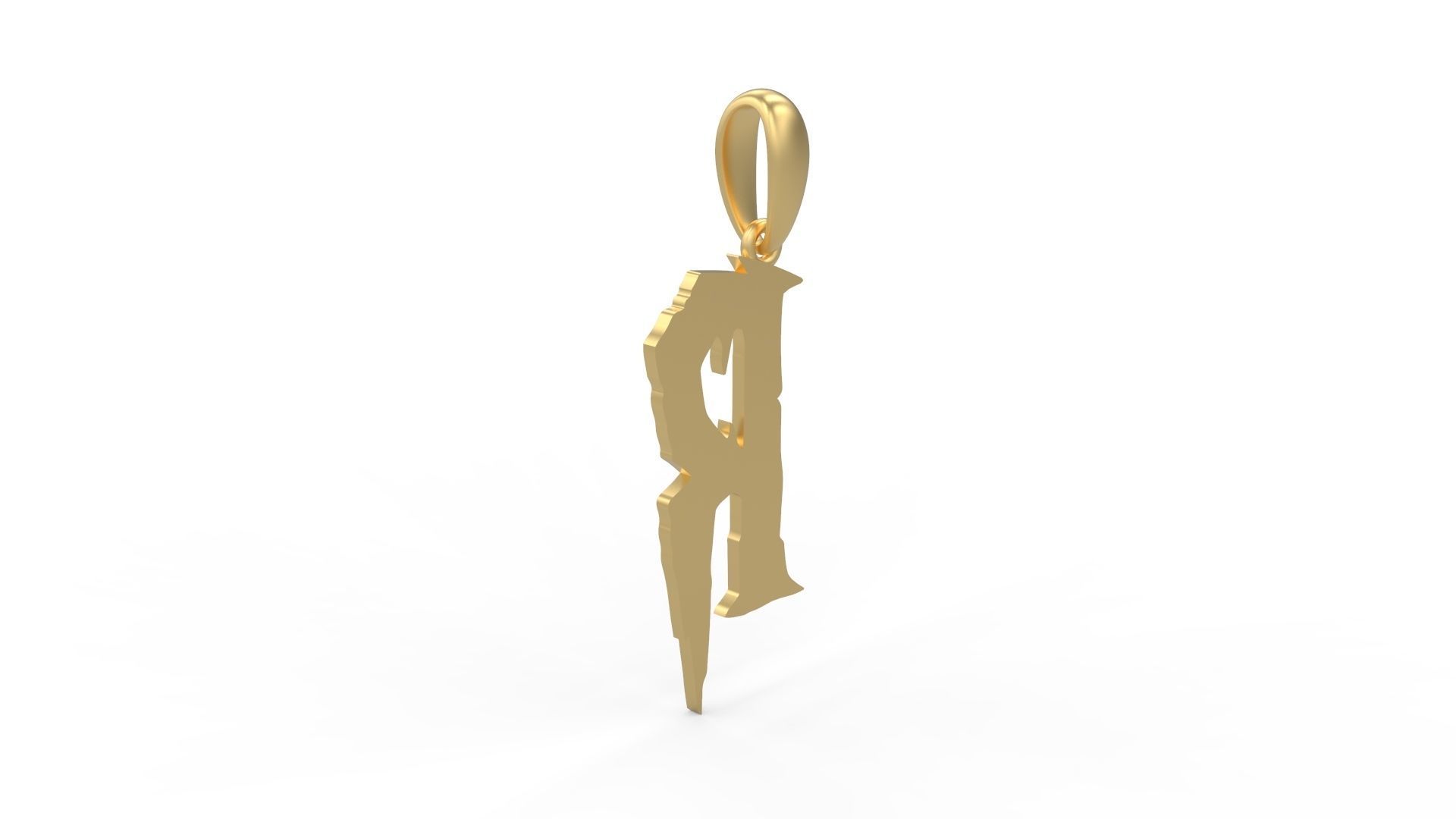 Initial Letters Pendant Frightmare R 3D print model_3