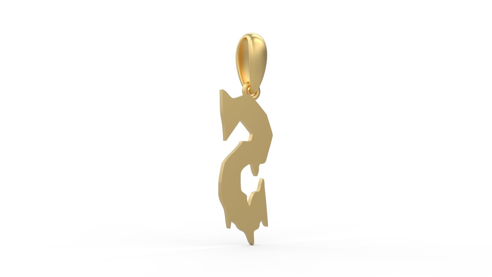Initial Letters Pendant Frightmare S 3D print model_3