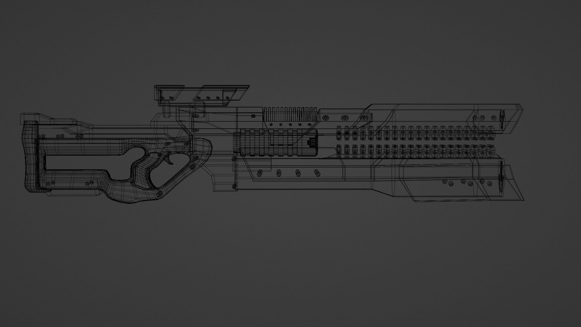 Scifi Gun Low-poly 3D model_8